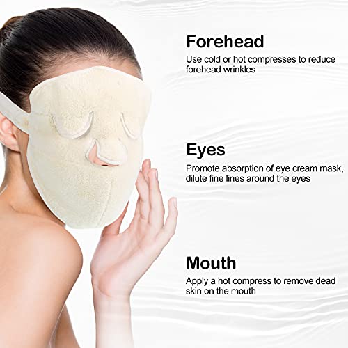 2 Pieces Towel Mask Reusable Face Towel Mask Facial Steamer Towel Moisturizin...