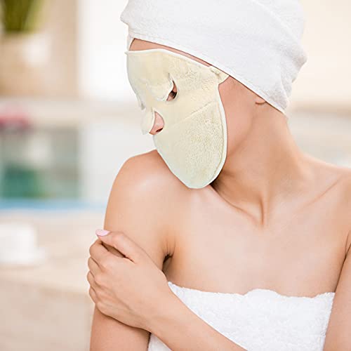 2 Pieces Towel Mask Reusable Face Towel Mask Facial Steamer Towel Moisturizin...