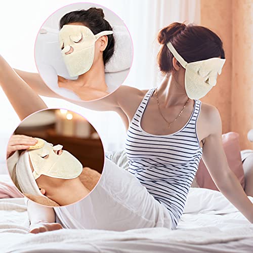 2 Pieces Towel Mask Reusable Face Towel Mask Facial Steamer Towel Moisturizin...