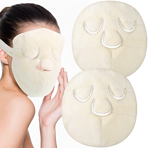 2 Pieces Towel Mask Reusable Face Towel Mask Facial Steamer Towel Moisturizin...