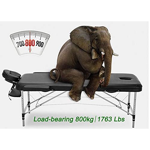 tayer Portable Massage Table and Saddle Stool Set,3 Sections Folding SPA Bed ...