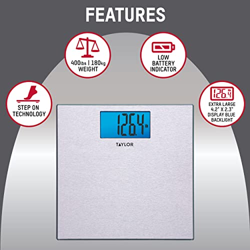 Taylor Precision Products Digital Scales for Body Weight, Highly Accurate 400...