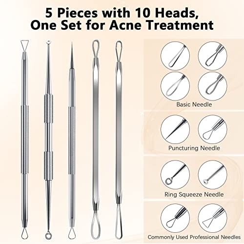 TAYTHI Blackhead Remover Tool, Pimple Popper Tool Kit, Blackhead Extractor to...