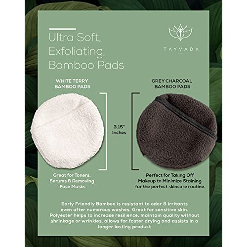 Luxury Bamboo Reusable Makeup Remover Pads, NYC, USA Brand (14 Pack), Four La...