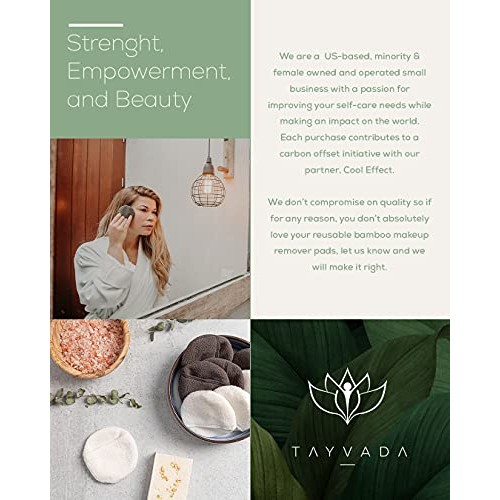 Luxury Bamboo Reusable Makeup Remover Pads, NYC, USA Brand (14 Pack), Four La...