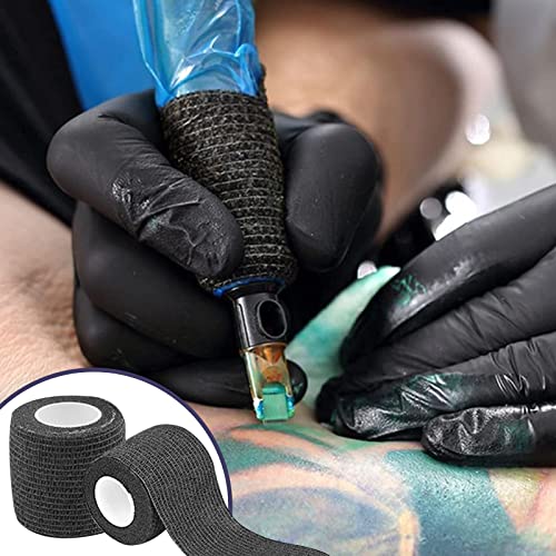 Tattoo Grip Tape, Beoncall 8pcs 2"x 5 Yards Tattoo Grip Cover Wrap Black Disp...