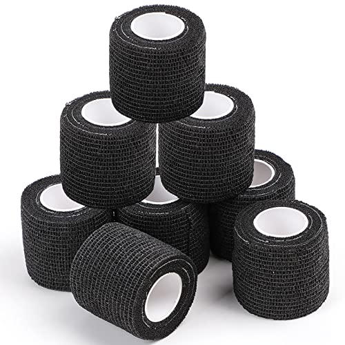 Tattoo Grip Tape, Beoncall 8pcs 2"x 5 Yards Tattoo Grip Cover Wrap Black Disp...