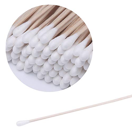 6" Cotton Swabs Wooden Handles Cotton Tipped Applicator Wood Sticks with Sing...