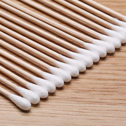 6" Cotton Swabs Wooden Handles Cotton Tipped Applicator Wood Sticks with Sing...