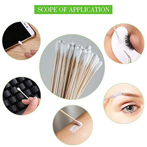6" Cotton Swabs Wooden Handles Cotton Tipped Applicator Wood Sticks with Sing...
