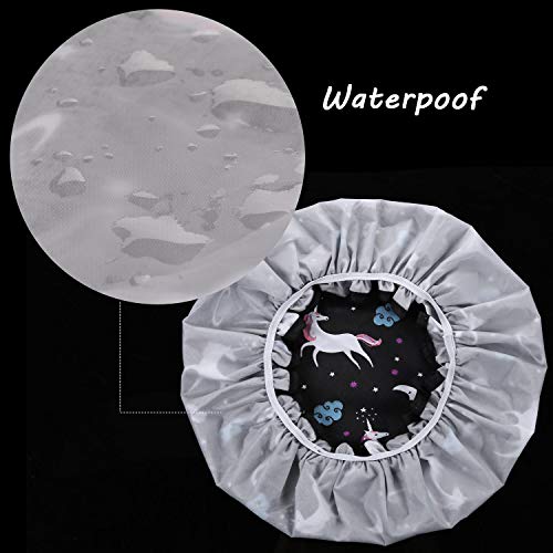 Unicorn Shower Caps, Double Layers Bath Hat for Women to Cover Long and Thick...