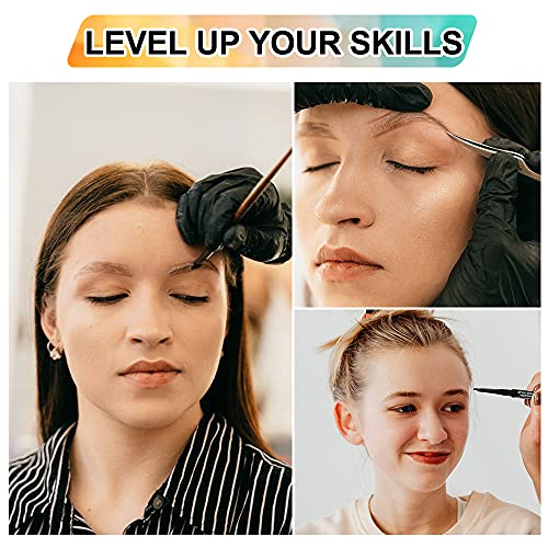 6 Pieces Practice Skin for Eyebrow Tattooing, Double Sided Tattoo Skin Microb...