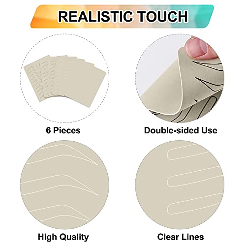 6 Pieces Practice Skin for Eyebrow Tattooing, Double Sided Tattoo Skin Microb...
