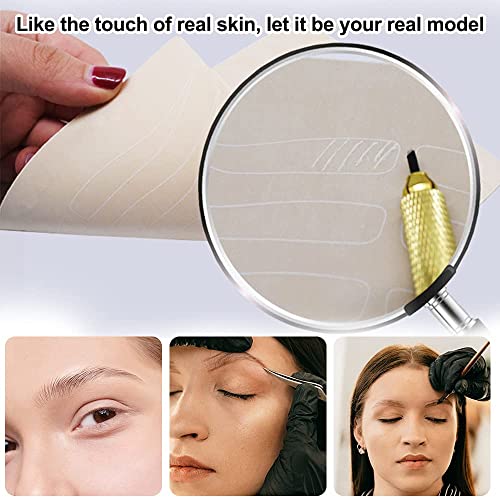6 Pieces Practice Skin for Eyebrow Tattooing, Double Sided Tattoo Skin Microb...