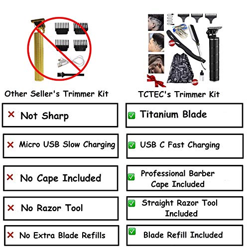 TCTEC Professional Outliner Hair Trimmer |Titanium Trimmer Bundle Set for Hai...