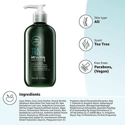 Tea Tree Hair and Body Moisturizer Leave-In Conditioner, 10.14 fl. oz.