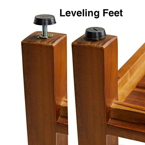 TeakCraft Teak Shower Bench Stool for Bath & Spa (Fully Assembled), 18 inch, ...