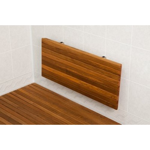 30"x12.5" Teak Shower Bench Seat | Wall Mount | Fold Down