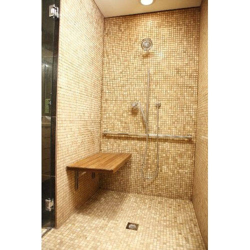 30"x12.5" Teak Shower Bench Seat | Wall Mount | Fold Down