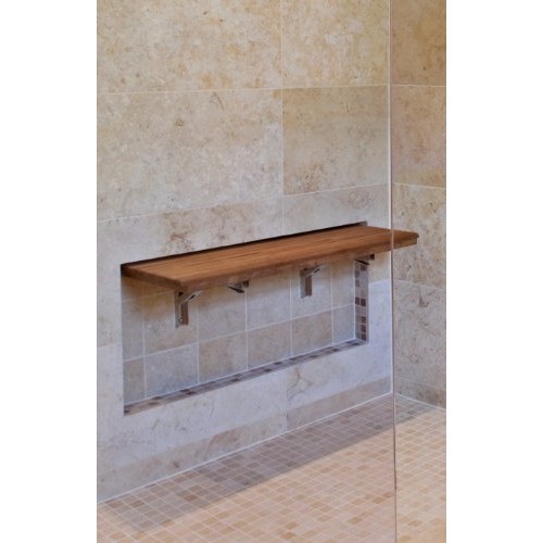 30"x12.5" Teak Shower Bench Seat | Wall Mount | Fold Down