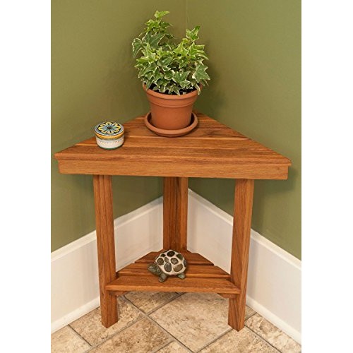 Plantation Teak Mini Corner Bench | Corner Shower Shaving Foot Rest