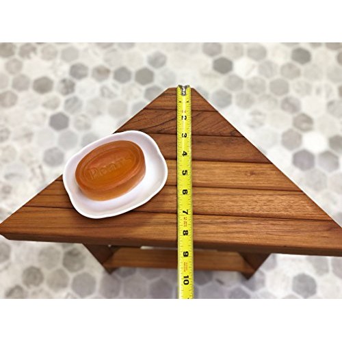 Plantation Teak Mini Corner Bench | Corner Shower Shaving Foot Rest