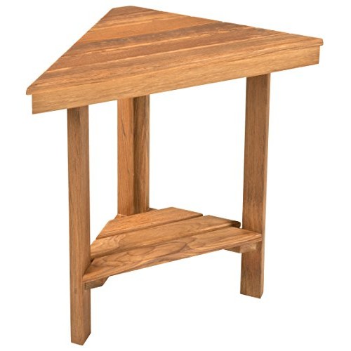 Plantation Teak Mini Corner Bench | Corner Shower Shaving Foot Rest