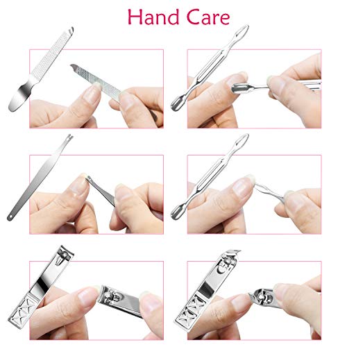 Teamkio 18pcs Manicure Set Pedicure Nail Clippers Set Travel Hygiene Kit Stai...