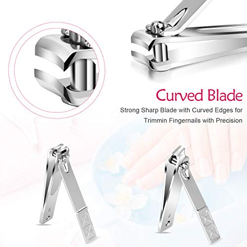 Teamkio 18pcs Manicure Set Pedicure Nail Clippers Set Travel Hygiene Kit Stai...