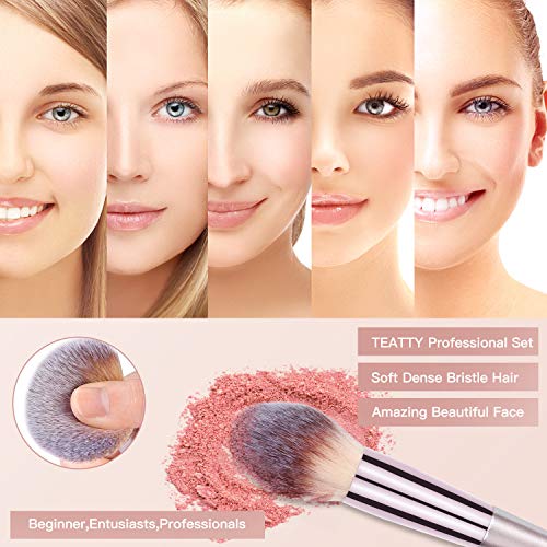 18 Pcs Makeup Brushes Set Premium Synthetic Blending Foundation Blush Eyeshad...