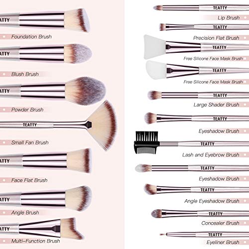 18 Pcs Makeup Brushes Set Premium Synthetic Blending Foundation Blush Eyeshad...