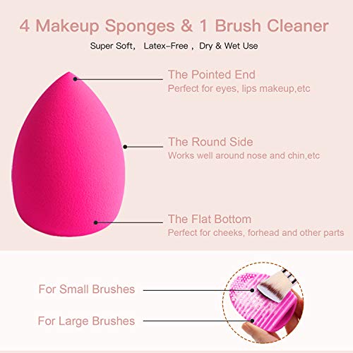 18 Pcs Makeup Brushes Set Premium Synthetic Blending Foundation Blush Eyeshad...