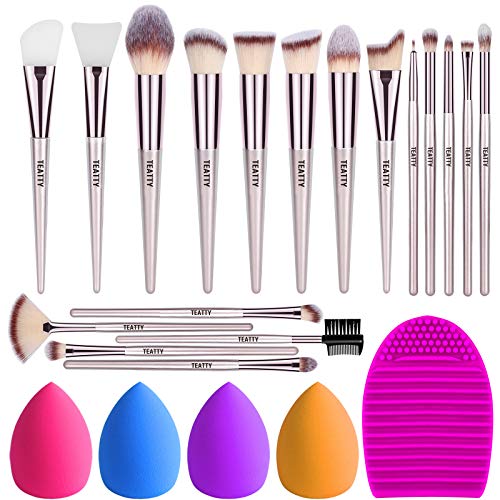 18 Pcs Makeup Brushes Set Premium Synthetic Blending Foundation Blush Eyeshad...