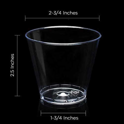Tebery 200 Pack Small Clear Plastic Tumblers Cups 5oz Hard Disposable Cups Bu...