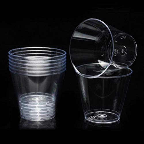 Tebery 200 Pack Small Clear Plastic Tumblers Cups 5oz Hard Disposable Cups Bu...