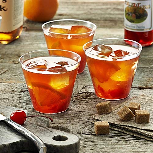 Tebery 200 Pack Small Clear Plastic Tumblers Cups 5oz Hard Disposable Cups Bu...