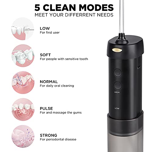 Cordless Water Flosser, TEBIKIN Compact Dental Professional Oral Irrigator wi...