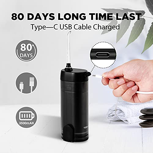 Cordless Water Flosser, TEBIKIN Compact Dental Professional Oral Irrigator wi...