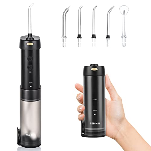 Cordless Water Flosser, TEBIKIN Compact Dental Professional Oral Irrigator wi...