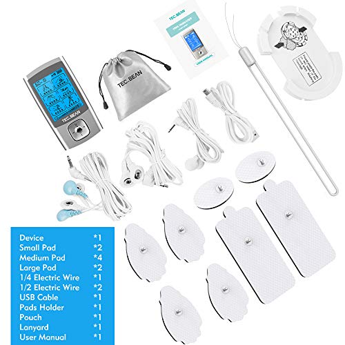 TENS EMS Unit 24 Modes Muscle Stimulator, TEC.BEAN Rechargeable TENS Machine ...