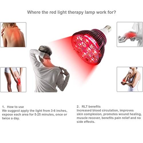 Red Light Therapy Lamp, Facial Light Therapy 660nm & 850nm 18 LEDs Near Infra...