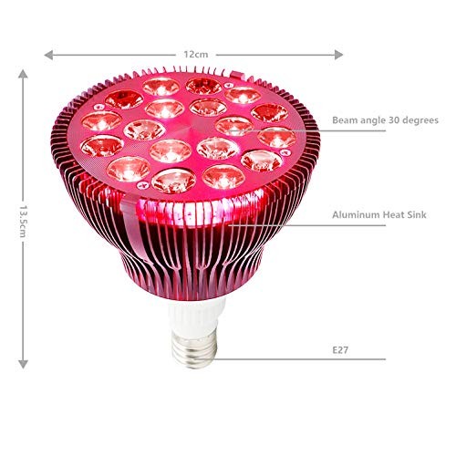 Red Light Therapy Lamp, Facial Light Therapy 660nm & 850nm 18 LEDs Near Infra...