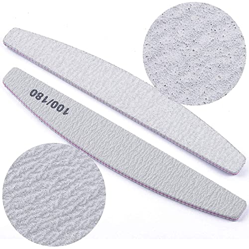 16pcs Nail File Buffer Block Kit - 100/180 Grit Emery Board Nail Files Polish...