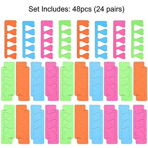 48pcs Sponge Toe Separators Pedicure Set for Nail Polish- Premium Nail Art Pa...