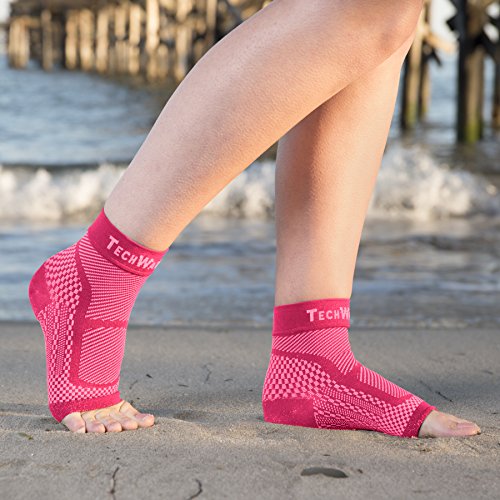 TechWare Pro Ankle Brace Compression Sleeve - Relieves Achilles Tendonitis, J...