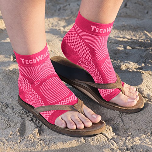 TechWare Pro Ankle Brace Compression Sleeve - Relieves Achilles Tendonitis, J...