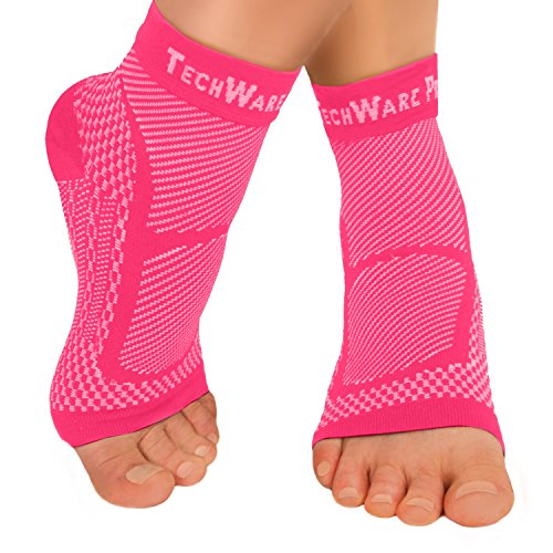 TechWare Pro Ankle Brace Compression Sleeve - Relieves Achilles Tendonitis, J...