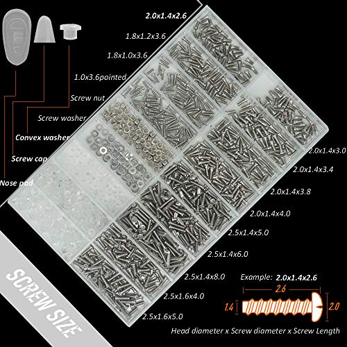 TECKMAN Eyeglass Repair Kit, Small Eyeglasses Screwdriver Tool Set with Assor...