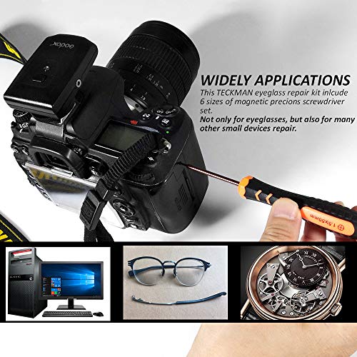 TECKMAN Eyeglass Repair Kit, Small Eyeglasses Screwdriver Tool Set with Assor...