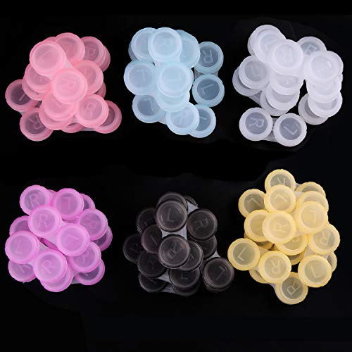 Teemico 60 Pcs Colorful Contact Lens Case Bulk Eye Lense Box Holder Container...